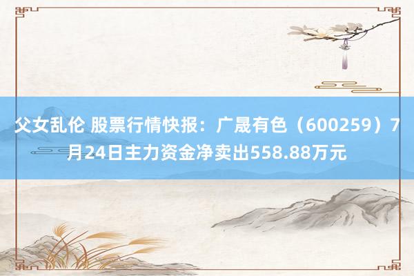 父女乱伦 股票行情快报：广晟有色（600259）7月24日主力资金净卖出558.88万元