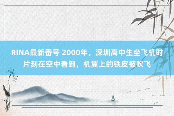 RINA最新番号 2000年，深圳高中生坐飞机时片刻在空中看到，机翼上的铁皮被吹飞