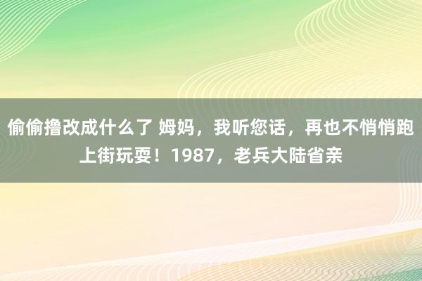 偷偷撸改成什么了 姆妈，我听您话，再也不悄悄跑上街玩耍！1987，老兵大陆省亲