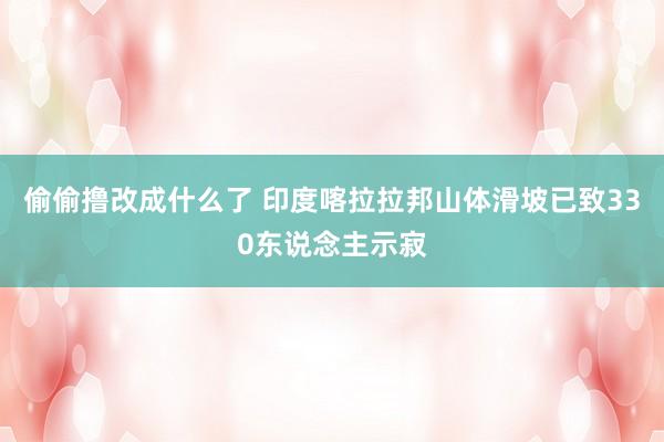 偷偷撸改成什么了 印度喀拉拉邦山体滑坡已致330东说念主示寂