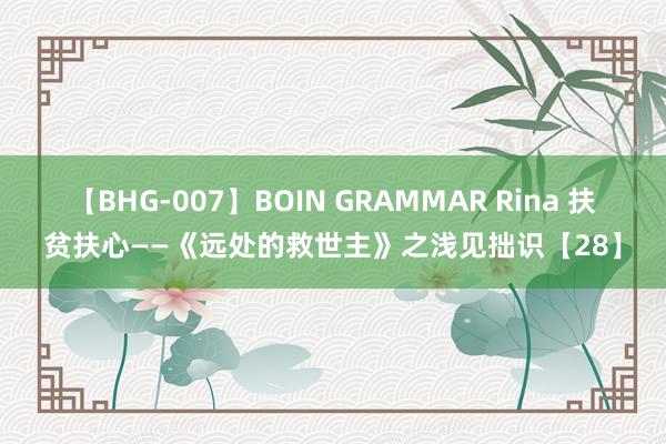 【BHG-007】BOIN GRAMMAR Rina 扶贫扶心——《远处的救世主》之浅见拙识【28】