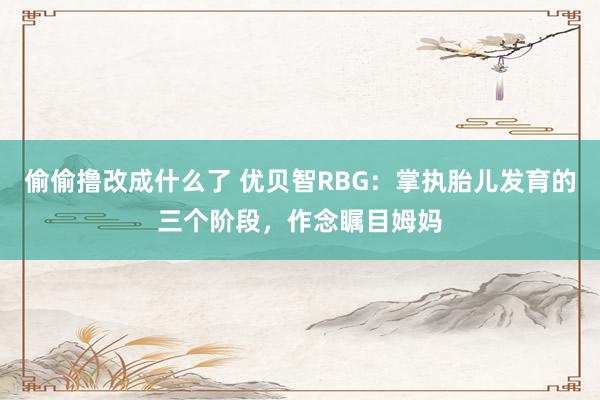 偷偷撸改成什么了 优贝智RBG：掌执胎儿发育的三个阶段，作念瞩目姆妈